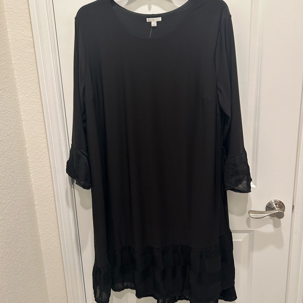 Cato Black Dress with Sheer Accents
